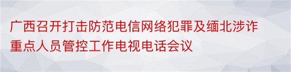 广西召开打击防范电信网络犯罪及缅北涉诈重点人员管控工作电视电话会议